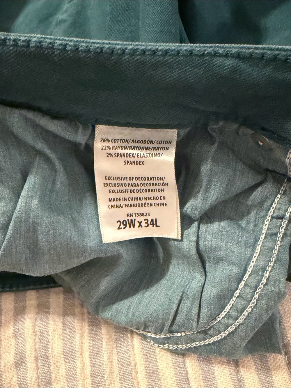 Shyanne Womens Boho Country Flare Western Bell Bottom Teal Jeans Size 29/34 - Picture 2 of 15